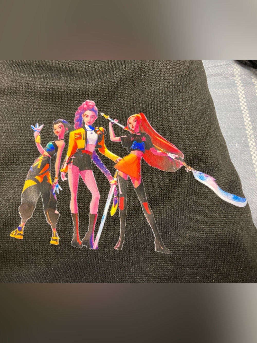 Kids Black Graphic Jogger Sweatpants with Colorful Character Print - Picture 6 of 8